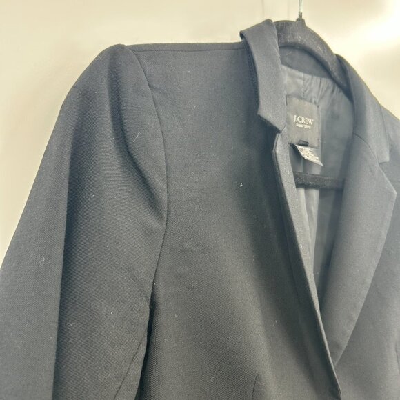 J. CREW *FLAWED* Women's Black Super 120's 100% Wool Double Button Blazer Size 2 - Picture 4 of 4